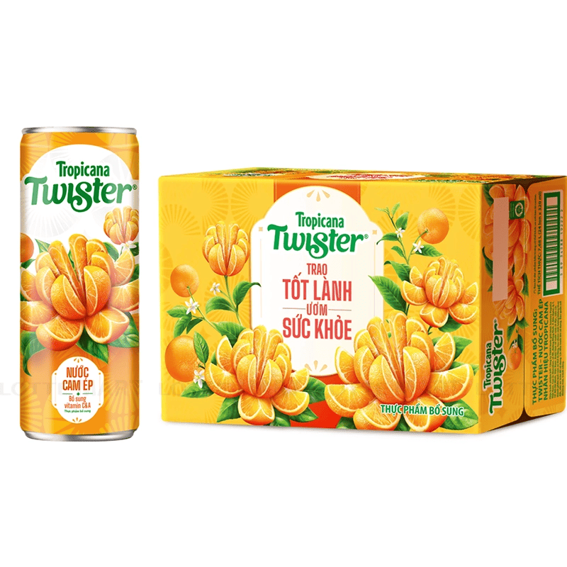 Nước ép cam Twister thùng 24 lon